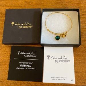 COPY - Alex and Ani emerald May birthstone bracelet